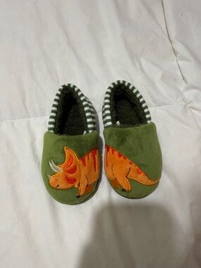 Kids Green Dino Slip-On Shoes